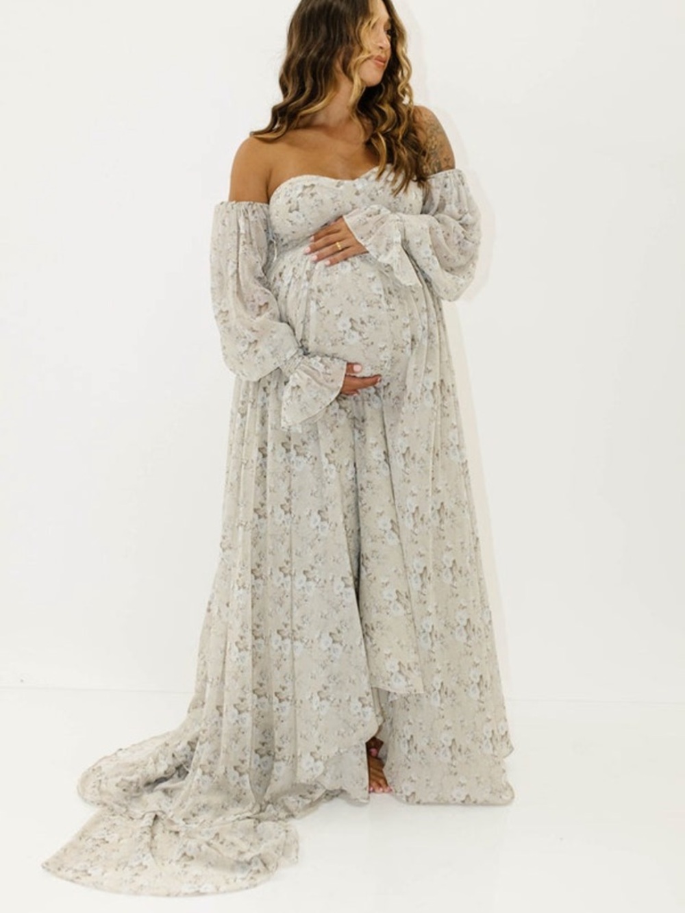 Worth Collective Delilah Maxi Dress in Blue Floral - Picture 5 of 5